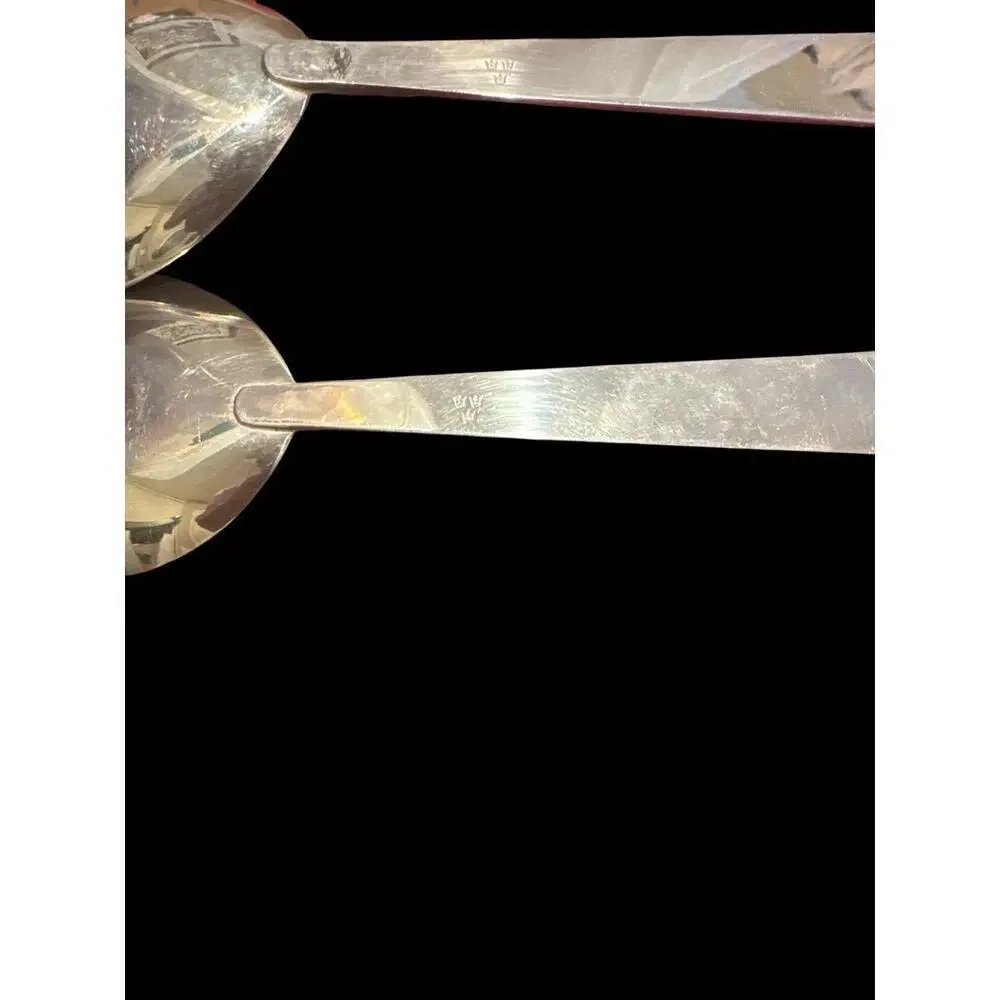 Stainless Three Crowns Silversmiths 2 piece Salad Serving set.  These are mid ce